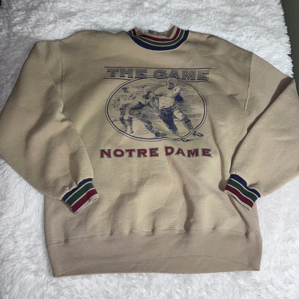 Vintage Genus Notre Dame The‎ Game Sweatshirt Mens Large Made in USA 90s NCAA